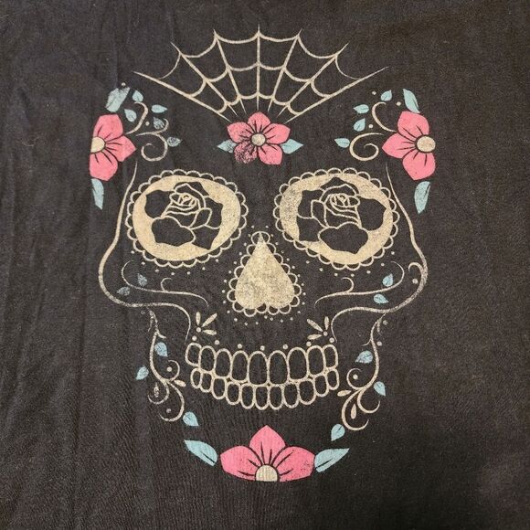 TORRID Day of the Dead Design Crew Neck Short Sleeve Graphic T-Shirt - Picture 2 of 6
